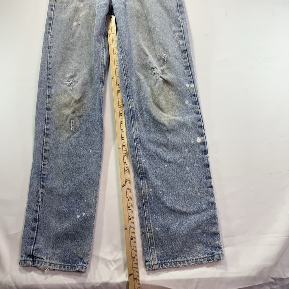 Carhartt Jeans Mens 32x34 Relaxed Fit Denim Workwear Distressed Blue - Picture 5 of 7